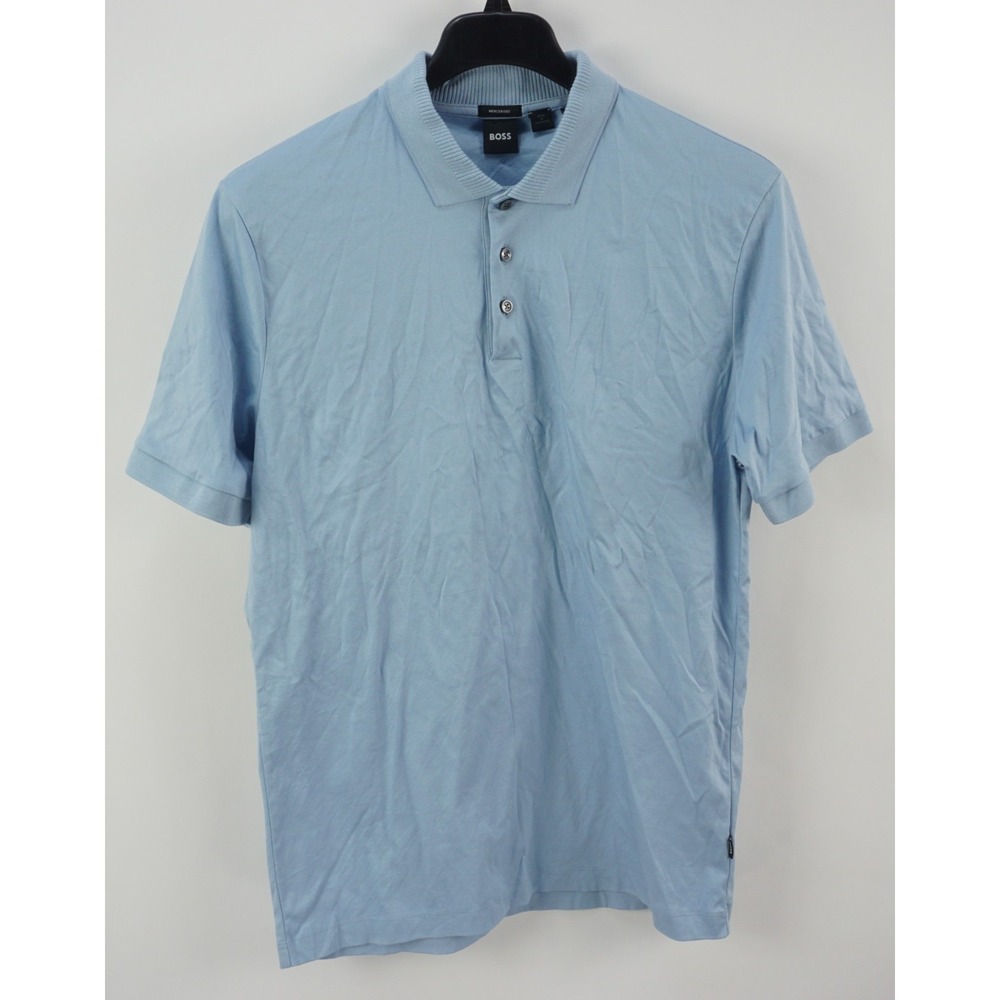 Hugo Boss Phillipson 222 Men's XL Slim Light Blue‎ Mercerized Cotton Polo Shirt